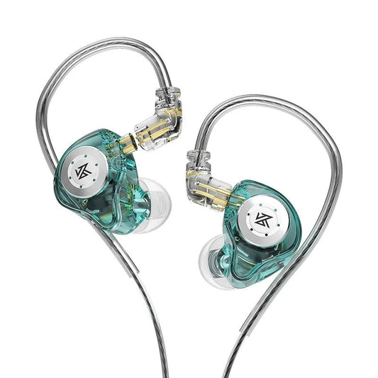 KZ EDX Pro wired in-ear earphones with dynamic drivers, inline remote, black design, ideal for gaming, music, and noise cancellation.