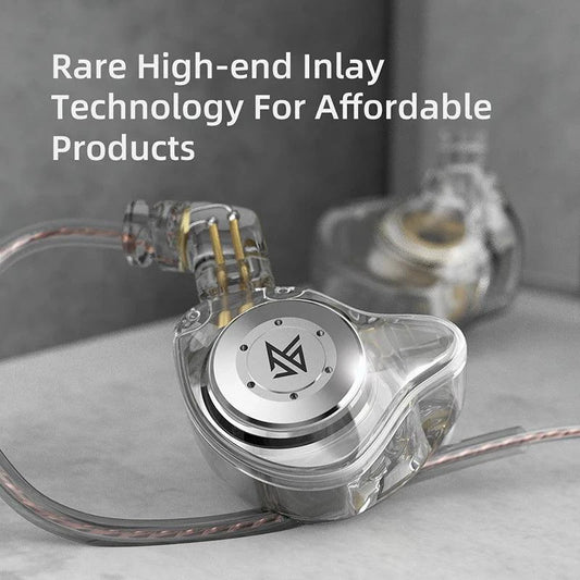 KZ EDX Pro in-ear monitor earphones with dynamic drivers, stereo sound, noise cancelling, wired design, ideal for gaming and music.