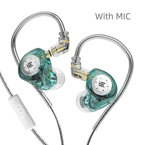 KZ EDX Pro in-ear monitor earphones with dynamic drivers, wired design, noise cancelling, bass, stereo sound, for gaming and music.
