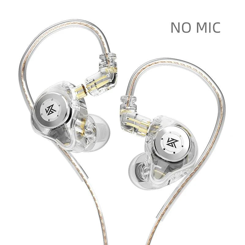 KZ EDX Pro wired in-ear monitor earphones with dynamic drivers, bass-enhanced stereo sound, noise cancelling, ideal for gaming and music.