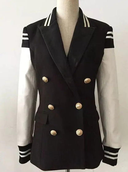 Chic Leather Blazer Coat - MANDOTOS