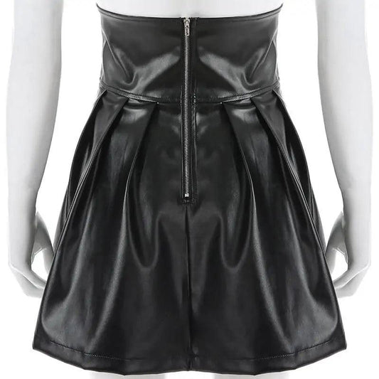 Chic Leather Lace-Up Skirt - MANDOTOS