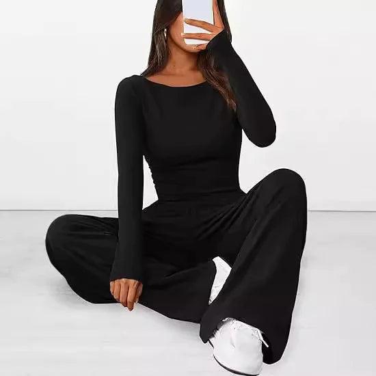 Chic Long-Sleeve Trousers Set - MANDOTOS