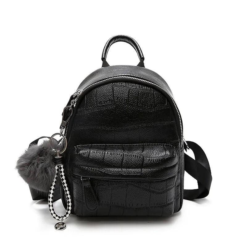 Chic Mini Leather Backpack - MANDOTOS