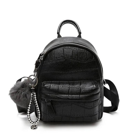 Chic Mini Leather Backpack - MANDOTOS