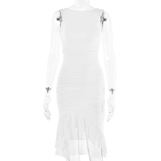 Chic Sleeveless Midi Dress - MANDOTOS