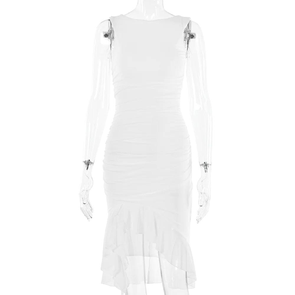 Chic Sleeveless Midi Dress - MANDOTOS