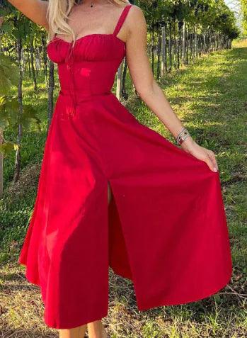 Chic Sleeveless Swing Midi Skirt - MANDOTOS