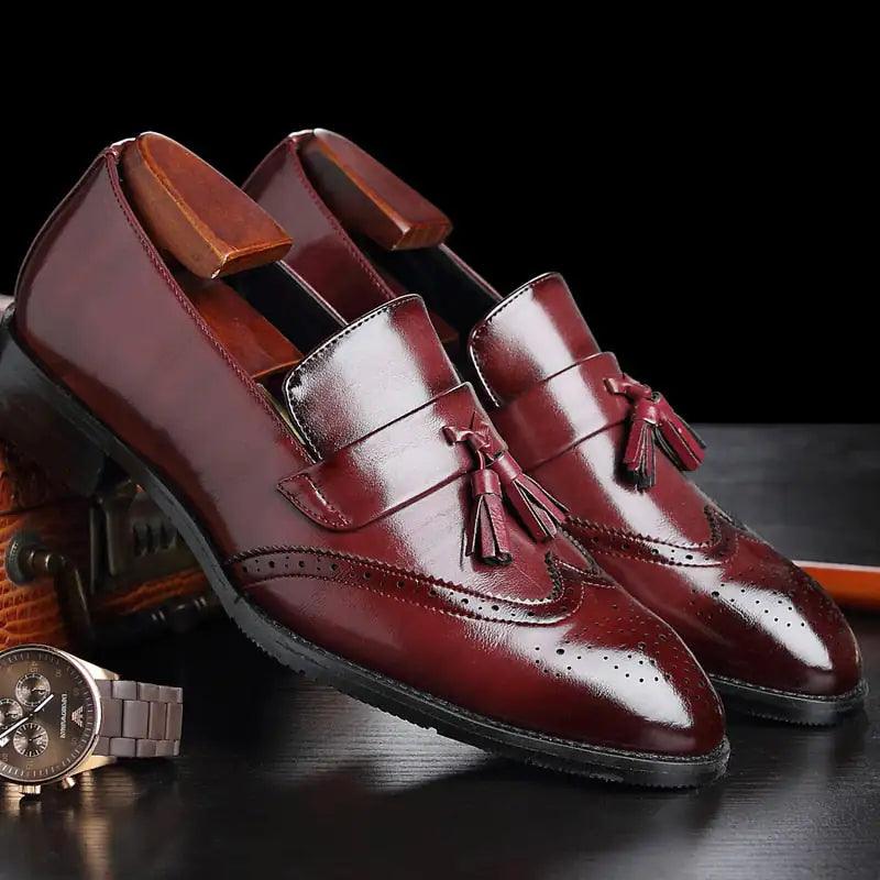 Classic Leather Tassel Loafers - MANDOTOS