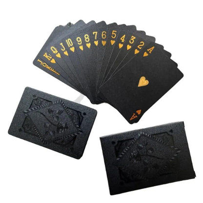 Color Black Gold Playing Card Game Card Group Waterproof Poker Suit Magic Dmagic Package Board Game Gift Collection - MANDOTOS