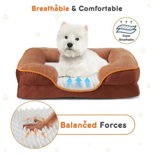 ComfyPet Orthopedic Memory Foam Bed - Medium Brown - MANDOTOS