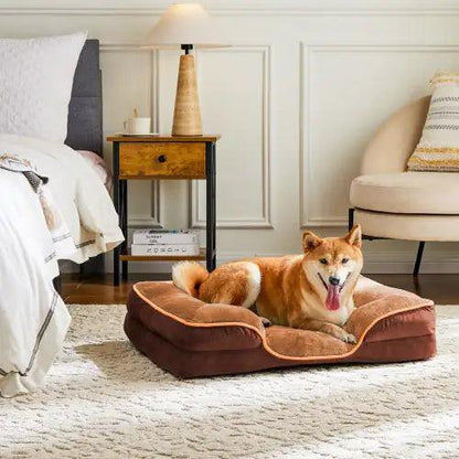 ComfyPet Orthopedic Memory Foam Bed - Medium Brown - MANDOTOS