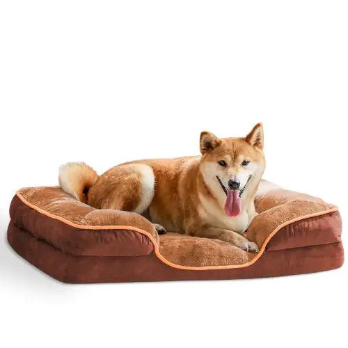 ComfyPet Orthopedic Memory Foam Bed - Medium Brown - MANDOTOS