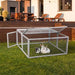 Compact Grey Rabbit Hutch with Folding Runway - MANDOTOS