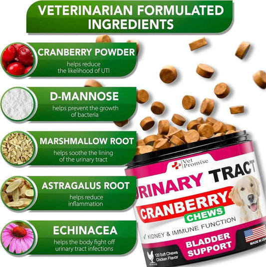 Cranberry Dog UTI & Bladder Control Chews - MANDOTOS