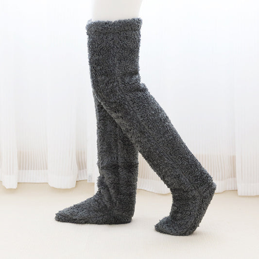 Cozy Winter Knee-High Fuzzy Socks for Cold-Proof Comfort - MANDOTOS0