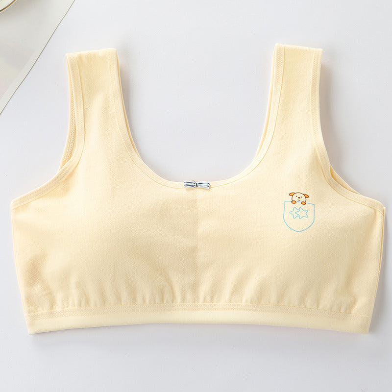 Ancient Energy cotton girl’s junior high school vest and underwear, plain white bra for female students, comfortable and breathable.
