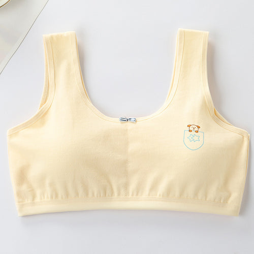 Ancient Energy cotton girl’s junior high school vest and underwear, plain white bra for female students, comfortable and breathable.