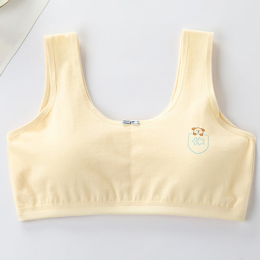 Ancient Energy cotton girl’s junior high school vest and underwear, plain white bra for female students, comfortable and breathable.