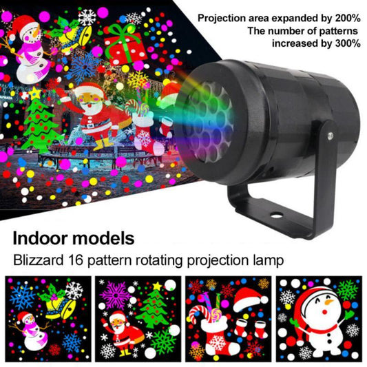 Christmas Party Lights Snowflake Projector Light Led Stage Light Rotating Xmas Pattern Outdoor Holiday Lighting Garden Christmas Decor - MANDOTOS