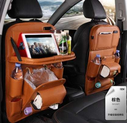 CarLux PU Leather Car Organizer | Waterproof Multifunctional Seat Back Storage Bag