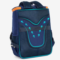Lightweight Ancient Energy elementary school boy spine protection children's backpack with padded straps and colorful design.