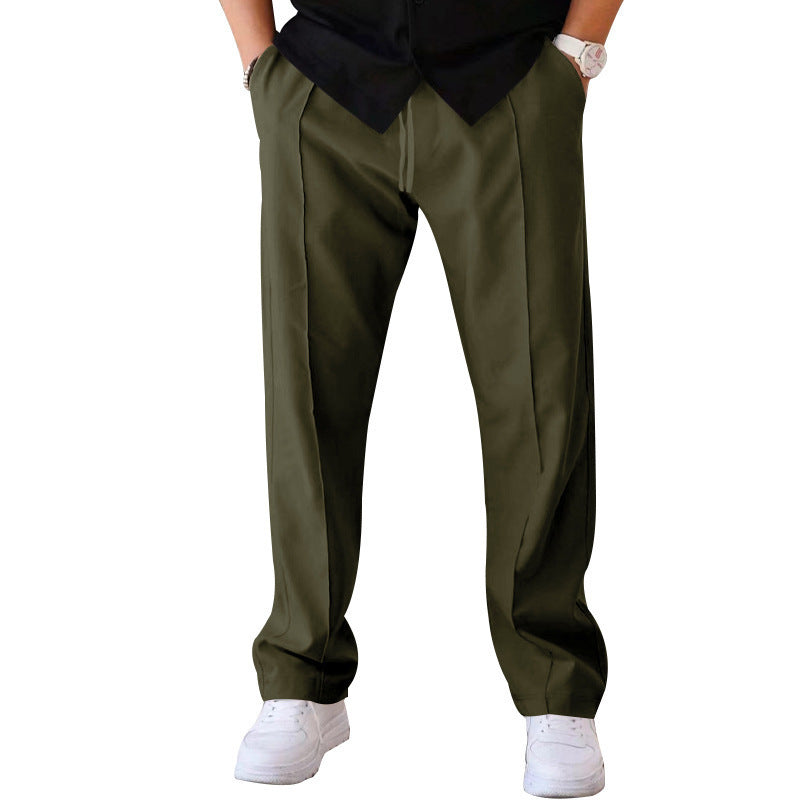 Men's Trousers Sports Casual Loose Straight Pants With Drawstring Design Clothing - MANDOTOS