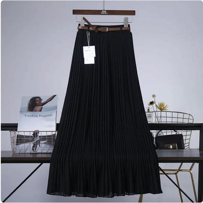 Elegant Pleated Chiffon Skirt - MANDOTOS