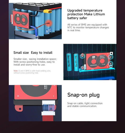 DALY BMS18650 NTC 10S 36V 13S 48V 20A 40A 60A Li-ion Battery with Balance Low High Temperature Cut Off Protection DalyBMS - MANDOTOS