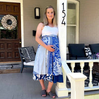 Colorful sari wrap skirt by Darn Good Yarn, featuring vibrant fabric and a flowing, versatile design for stylish wear.