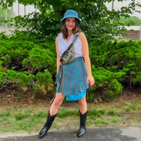 Colorful sari wrap skirt by Darn Good Yarn featuring vibrant patterns and lightweight fabric, perfect for casual and boho styles.