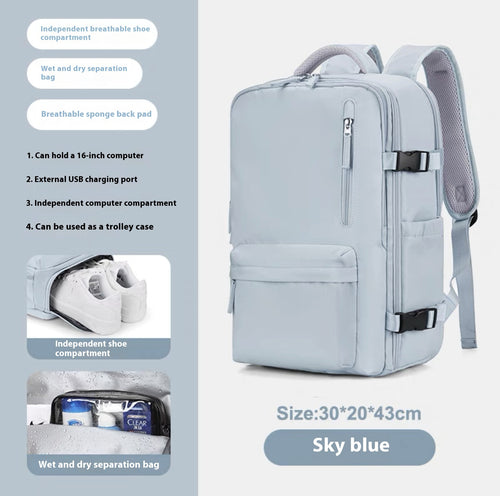 Ancient Energy large capacity travel backpack with multiple compartments, ideal for students and school use.