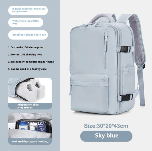 Ancient Energy large capacity travel backpack with multiple compartments, ideal for students and school use.