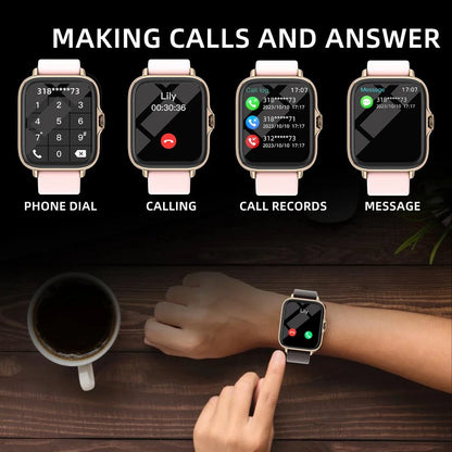 DESERTCAT SmartTech 1.83-inch waterproof smart watch displaying call and message alerts, sleep tracking, and pedometer features.