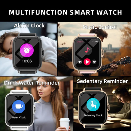 DESERTCAT SmartTech 1.83" waterproof smart watch with call and message alerts, sleep monitoring, and sports pedometer for iPhone and Android