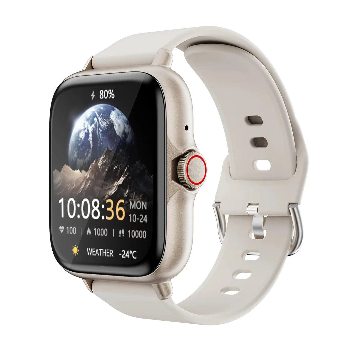 DESERTCAT SmartTech 1.83-inch waterproof smart watch with call and message alerts, sleep monitoring, and sports pedometer for iPhone and Android.