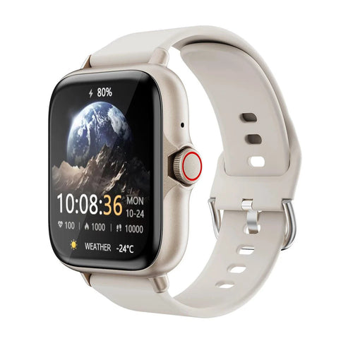 DESERTCAT SmartTech 1.83-inch waterproof smart watch with call and message alerts, sleep monitoring, and sports pedometer for iPhone and Android.