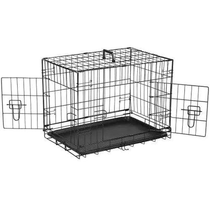 Dual Door Folding Dog Crate with Divider - MANDOTOS
