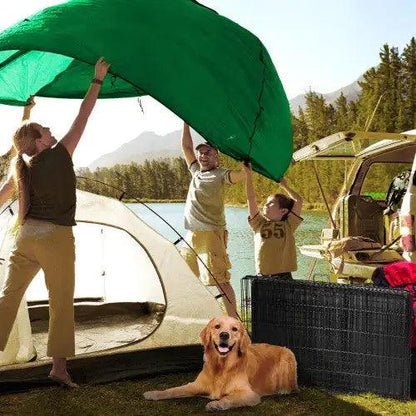 Dual Door Folding Dog Crate with Divider - MANDOTOS