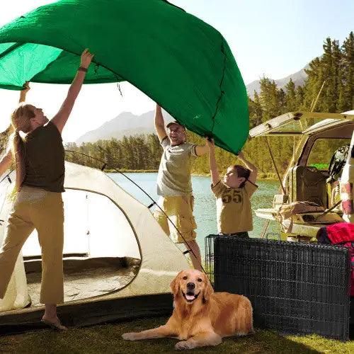 Dual Door Folding Dog Crate with Divider - MANDOTOS