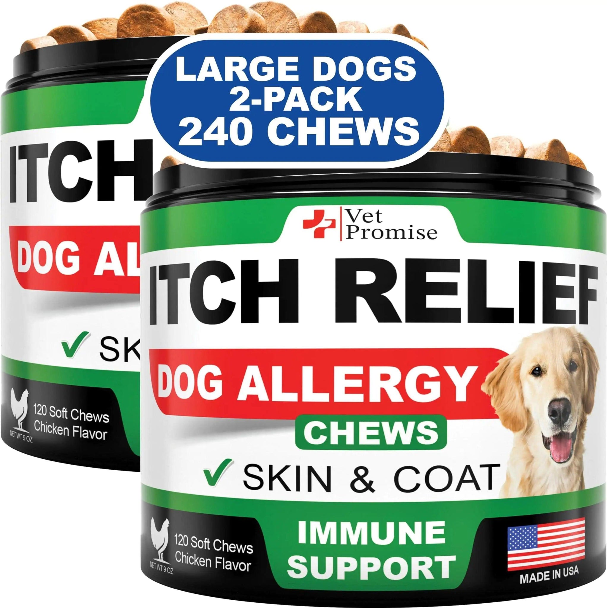 Dual-Pack Anti-Allergy Dog Chews 240 Ct - MANDOTOS