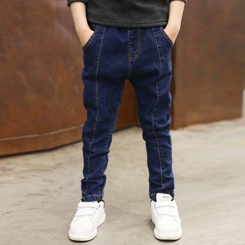 Ancient Energy boys' autumn and winter velvet one-piece jeans, cozy and stylish for kids' cold-weather wear.