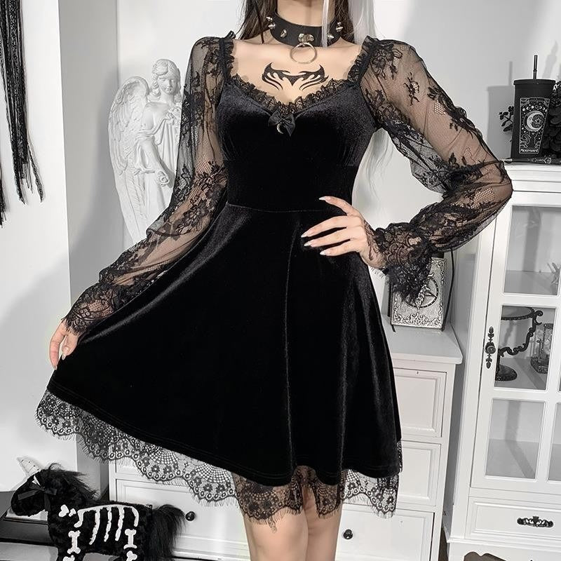 Chic Euro-American Lace Hip-Hop Dress