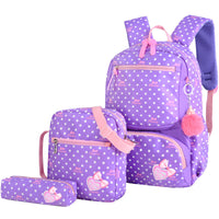 Korean style cute princess backpack for elementary school girls in vibrant colors, featuring decorative details and adjustable straps.