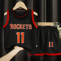 Children's basketball sports suit by Ancient Energy, featuring a boys' athletic clothing set with basketball-themed design.