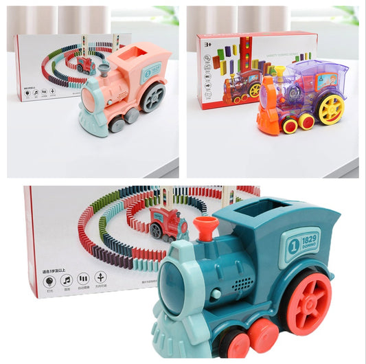 Domino Train Toys Baby Toys Car Puzzle Automatic Release Licensing Electric Building Blocks Train Toy - MANDOTOS