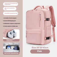 Ancient Energy large capacity travel backpack with multiple compartments, ideal for students and school use, in black with adjustable straps.