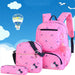 Cute Korean style elementary school girl princess backpack in pastel colors with bow details, by Ancient Energy.