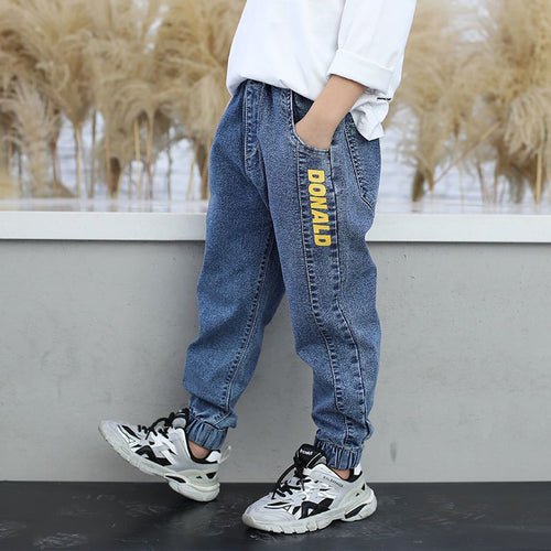 Boys' spring and autumn jeans by Ancient Energy, casual denim pants featuring comfortable fit and stylish design for kids.