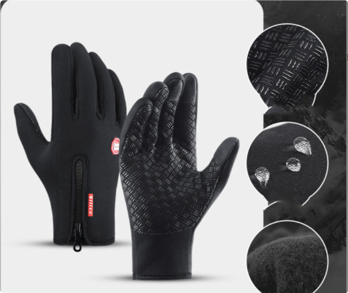 Winter Gloves Touch Screen Riding Motorcycle Sliding Waterproof Sports Gloves With Fleece - MANDOTOS